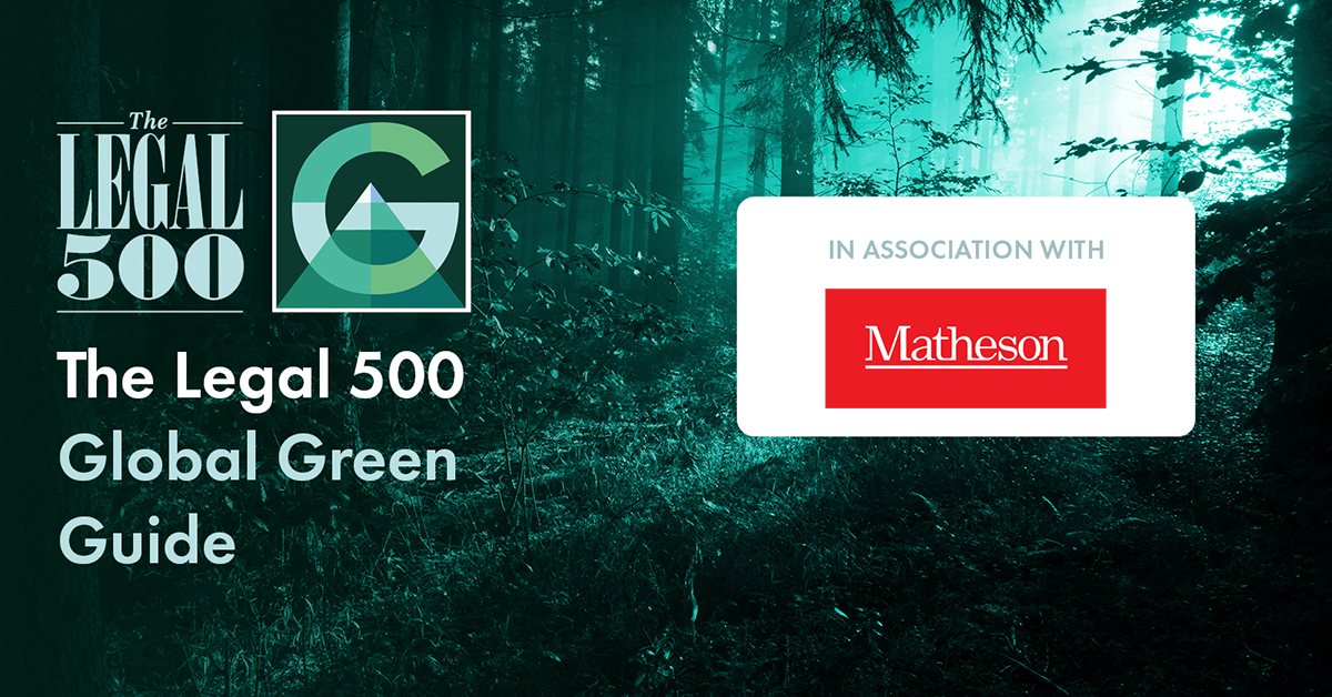 The Legal 500 and Matheson Announce Global Green Guide Partnership
